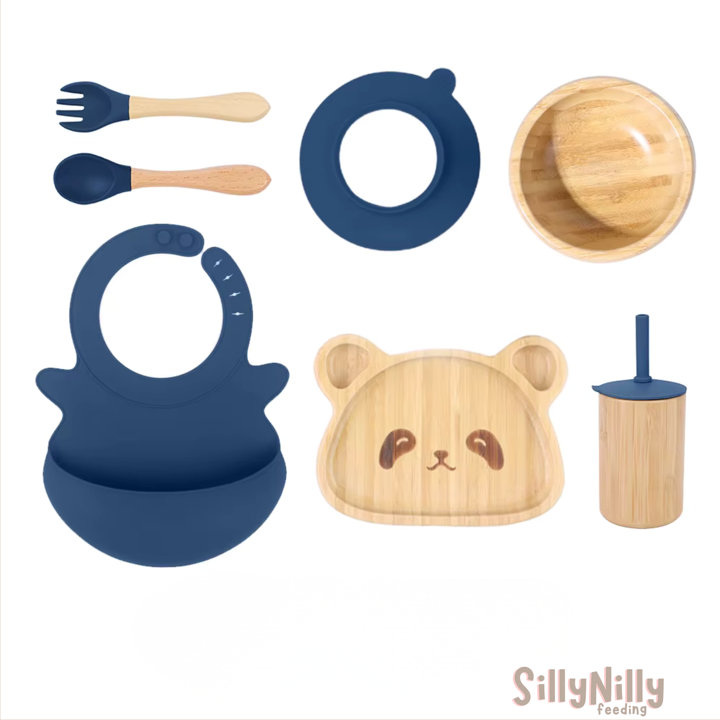 Woodland Buddy Mealtime Set with Sippy Cup (blue)