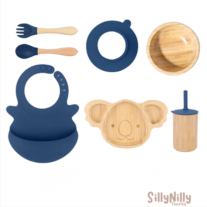 Woodland Buddy Mealtime Set with Sippy Cup (blue)