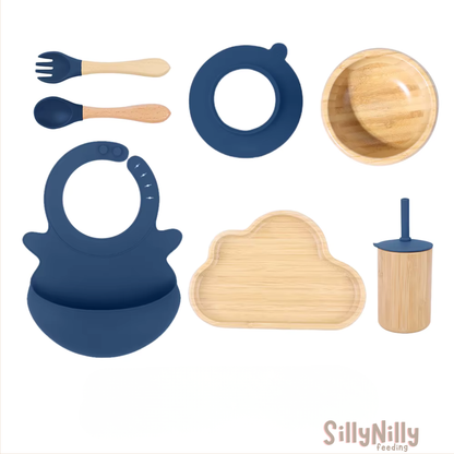 Woodland Buddy Mealtime Set with Sippy Cup (blue)