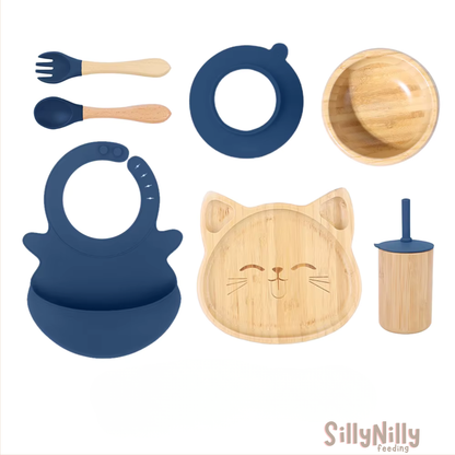 Woodland Buddy Mealtime Set with Sippy Cup (blue)
