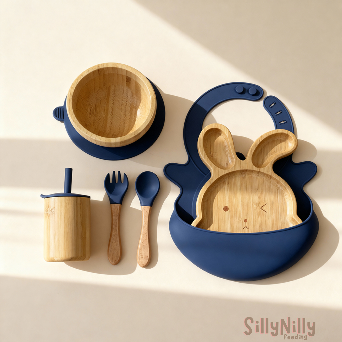 Woodland Buddy Mealtime Set with Sippy Cup (blue)