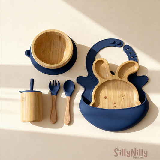 Woodland Buddy Mealtime Set with Sippy Cup (blue)