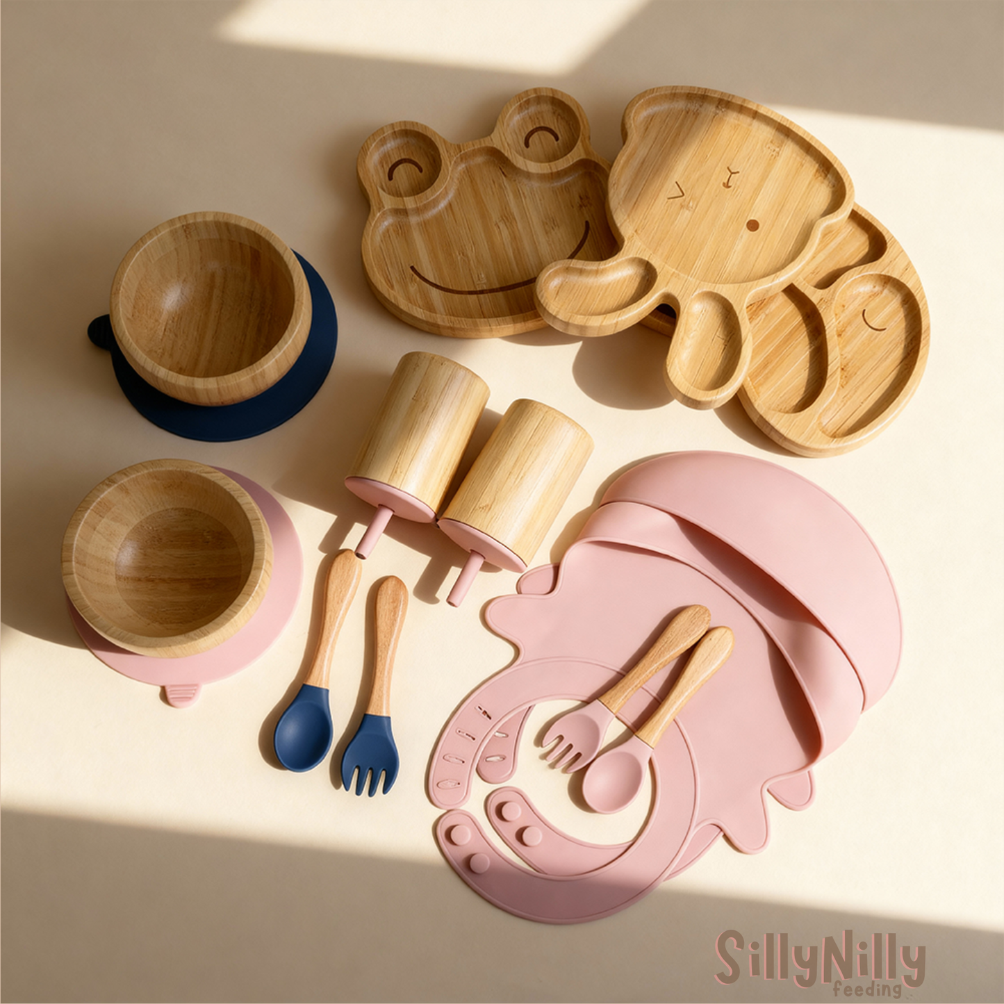 Woodland Buddy Mealtime Set with Sippy Cup (blue)