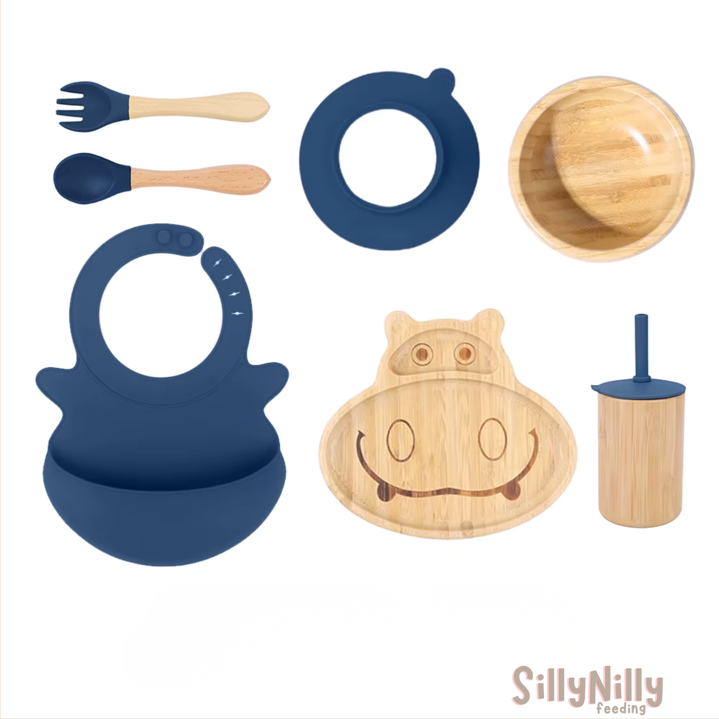Woodland Buddy Mealtime Set with Sippy Cup (blue)